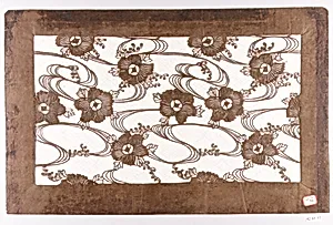 Stencil with Pattern of Open Flowers on Water