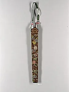 Fan Case with Flowers and Insects on a Brown Background