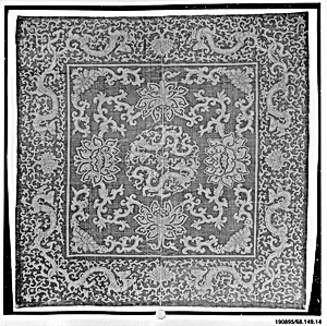 Furniture Cover with Lotus and Dragon Scrolls