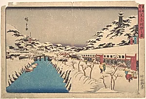 Atagoshita Yabu-Kōji|東都名所　芝赤羽根之雪|Winter Landscape by Utagawa Hiroshige