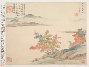 明/清　項聖謨　秋景圖　冊頁|Autumn Landscape, leaf from Album for Zhou Lianggong