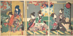 重陽後の月宴 十二月ノ内|Banquet of the Next Full Moon at the Chrysanthemum Festival, from the series The Twelve Months (Chōyō nochi no tsuki no en, Jūni tsuki no uchi)