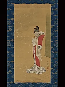 雪中縁先美人図|Beauty on a Veranda in Snow
