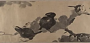 清 八大山人（朱耷） 蓮塘戲禽圖 卷|Birds in a lotus pond