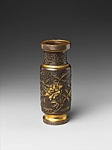 晚明　胡文明款銅鎏金香瓶|Bottle for incense tools