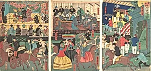 Bushu Yokohama gaikokujin yūkyō no zu|A View of the Amusements of the Foreigners in Yokohama, Bushu by Utagawa Yoshitora