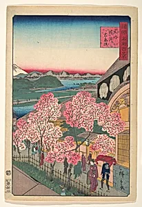 Bushu Yokohama Gankirō|諸国名所百景　武州横浜岩亀楼|Entrance to the Gankirō Tea House in the Miyozaki District, Yokohama, Bushu by Utagawa Hiroshige II