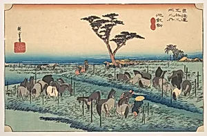 東海道五十三次　池鯉鮒　首夏馬市|Chiriu, Station No. 40 by Utagawa Hiroshige