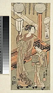 Courtesan and Attendant with a Cage of Fireflies