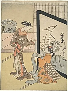 遊女と新造|Courtesan and Shinzō by Suzuki Harunobu