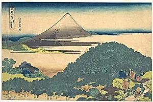 冨嶽三十六景　青山円座松|Cushion Pine at Aoyama (Aoyama enza no matsu), from the series Thirty-six Views of Mount Fuji (Fugaku sanjūrokkei) by Katsushika Hokusai