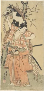 Danjuro as a Youth with a Toy Horse under Plum Blossoms