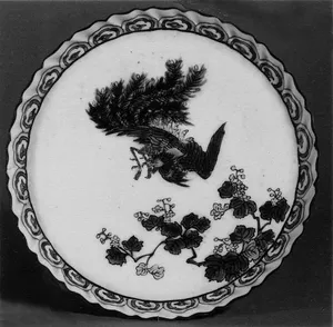 Dish with Phoenix and Flowering Branch Design