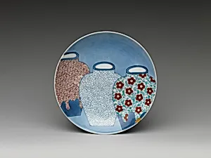 色絵三壺文小皿|Dish with Three Jars