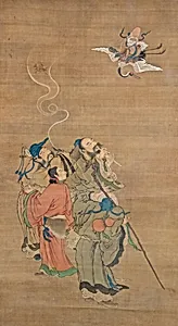 八仙図|Eight Daoist Immortals Welcoming Jurōjin by Unknown Artist