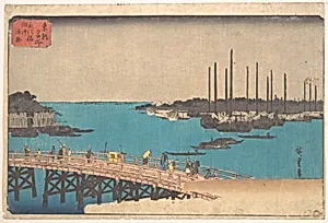東都名所　永代橋佃沖漁舟|Eitai Bashi Tsukudajima Ryosen by Utagawa Hiroshige
