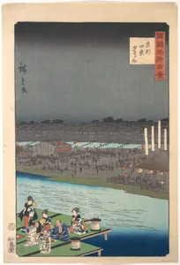 二代歌川広重画 「諸国名所百景　京都四条夕すずみ」|Enjoying the Evening Cool at Shijō in Kyoto, from the series One Hundred Famous Views in the Various Provinces (Shokoku meisho hyakkei)