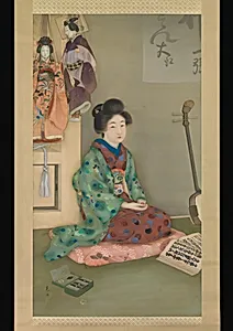 娘義太夫|Female Chanter for Jōruri Puppet Theater by Arai Kōu