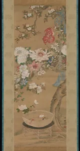 Flowers and Goldfish
