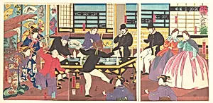 歌川義虎画　『外国人遊興之図』|Foreigners Enjoying a Party (Gaikokujin yūkyō no zu) by Utagawa Yoshitora
