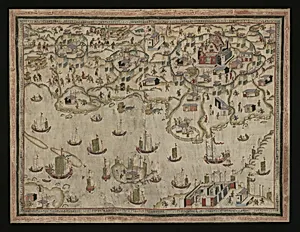 清 佚名 台南地區荷蘭城堡|Forts Zeelandia and Provintia and the City of Tainan by Unidentified artist