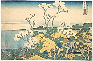 冨嶽三十六景　東海道品川御殿山の不二|Fuji from Gotenyama at Shinagawa on the Tōkaidō (Tōkaidō Shinagawa Gotenyama no Fuji), from the series Thirty-six Views of Mount Fuji (Fugaku sanjūrokkei) by Katsushika Hokusai