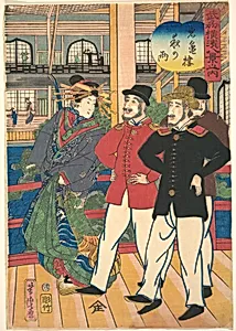 Gankirō yoru no ame|Night Rain at Gankirō by Utagawa Yoshitora