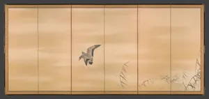 Goose and Reeds; Willows in the Moonlight