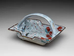 Handled tray with cherry blossoms and maples