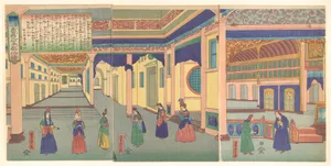 万国名勝尽競之内魯西亜本都伯徳|Heidoru (St. Petersberg), Capital of Russia, from the series Famous Places from All Nations (Bankoku meisho zukushi - Oroshiya miyako heidoru)