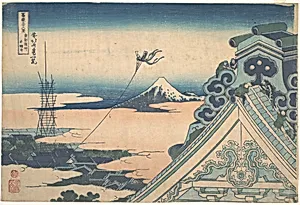 冨嶽三十六景　東都浅草本願寺|Honganji at Asakusa in Edo (Tōto Asakusa Honganji), from the series Thirty-six Views of Mount Fuji (Fugaku sanjūrokkei) by Katsushika Hokusai