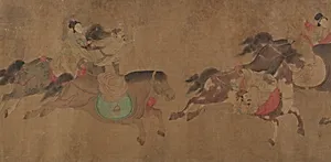 清　佚名　趙雍(僞款)　馬術圖　卷|Horsemanship demonstration by Zhao Yong