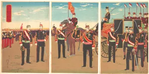 青上練兵場観兵式之図|Illustration of Emperor's Military Review of a Parade Ground at Aoyama (Aoyama renpeijō kanpeishiki no zu)