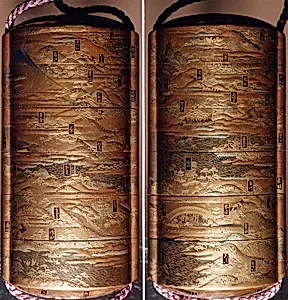 東海道五十三次蒔絵印籠|Inrō with the “Fifty-three Stations of the Tōkaidō”