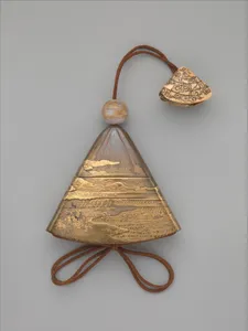 冨士形蒔絵印籠|Inrō in the Shape of Mount Fuji with a Crossing Ferry and Procession