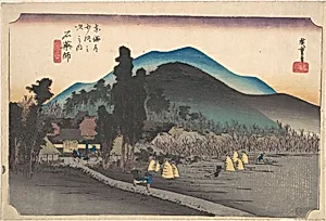 東海道五十三次之内　石薬師　石薬師寺|Ishiyakushi, Ishiyakushi Ji by Utagawa Hiroshige