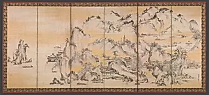 狩野山楽筆 金山西湖図屏風|Jinshan Island and West Lake