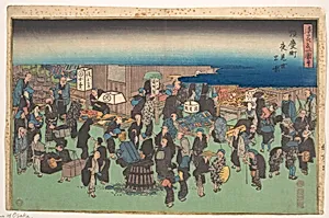 浪花名所図会　順慶町夜見世の図|Junkei machi Yomise no Zu by Utagawa Hiroshige
