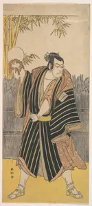 勝川春好画 七代目片岡仁左衛門　五代目市川團十郎|Kabuki Actor Ichikawa Danjūrō V