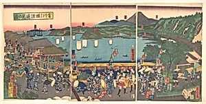 Kanagawa yōri Yokohama...ken no zu|A Distant View of Yokohama from Kanagawa by Utagawa Yoshitora
