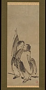 寒山拾得図 (Kanzan Jittoku zu)|Hanshan and Shide