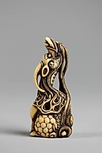 麒麟牙彫根付|Kirin (Mythical Chimera)
