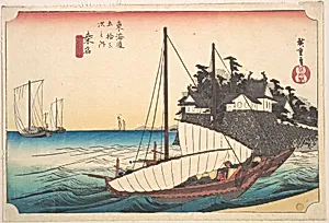 東海道五十三次之内　桑名　七里渡口|Kuwana, Shichi-Ri Watashi Guchi by Utagawa Hiroshige