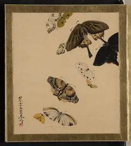 Lacquer Paintings of Various Subjects: Butterflies