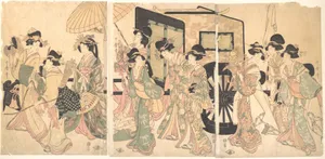 Ladies Surrounding a Cart