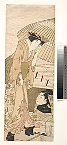 雪の桟橋|Landing-stage in the Snow (Yuki no sanbashi) by Kitagawa Utamaro