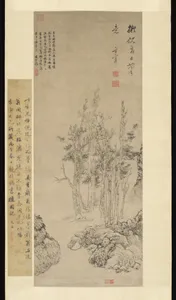 明 董其昌 倣倪瓚山水圖 軸|Landscape with Trees in the Manner of Ni Zan (1301–1374)
