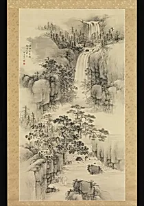 観瀑山水図|Landscape with Waterfall
