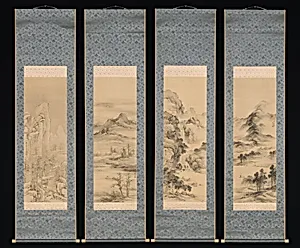 山本梅逸筆　四季山水図|Landscapes of the Four Seasons by Yamamoto Baiitsu