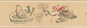 岡田半江筆 花卉図巻|Letter Enclosing Flowers